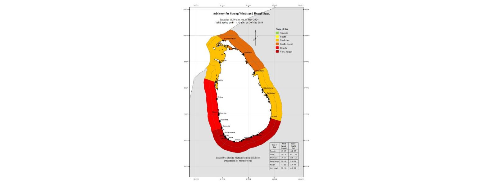 Sri Lanka Braces for Rough Seas and Heavy Rainfall